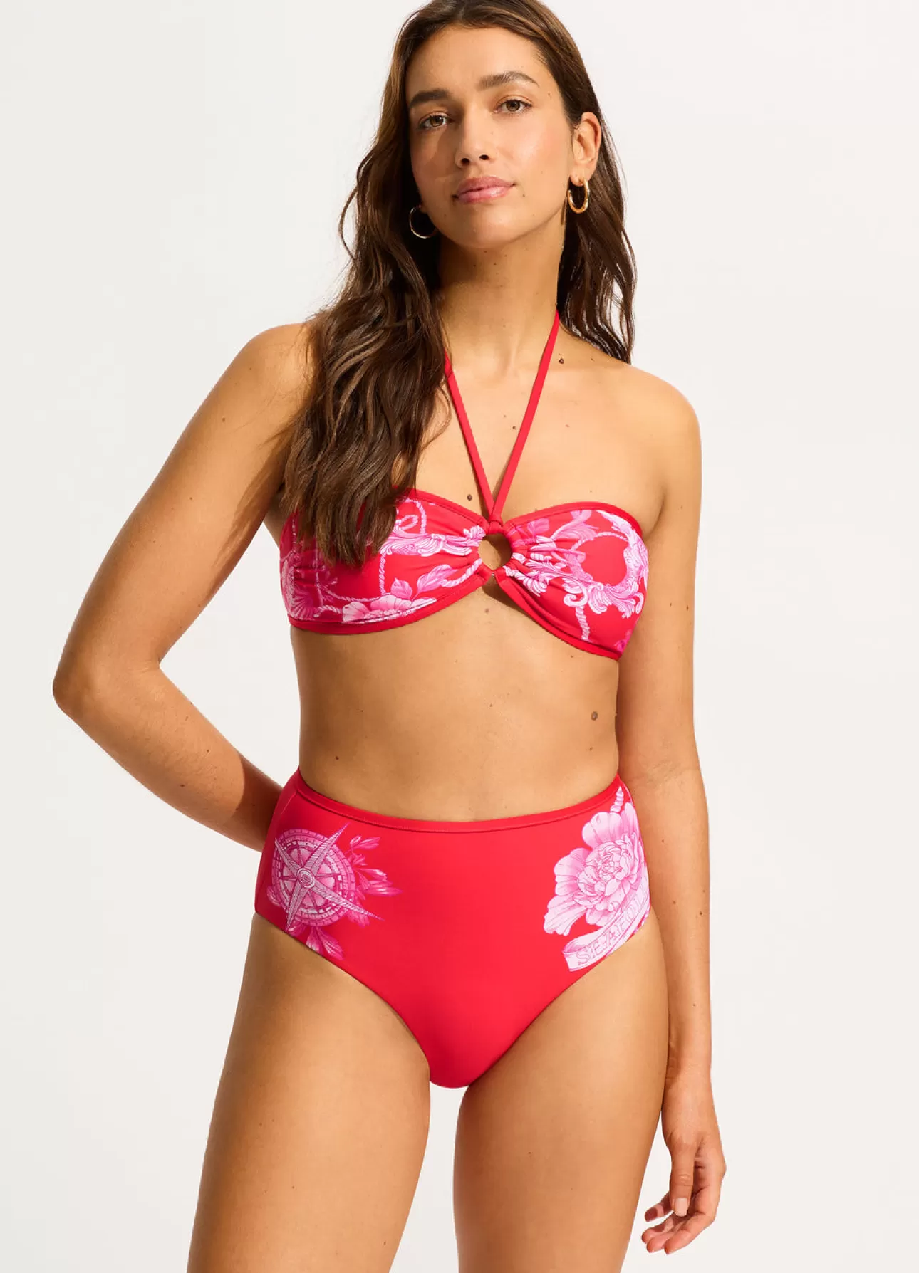 Seafolly Ahoy Ring Front Bandeau Bikini Top -