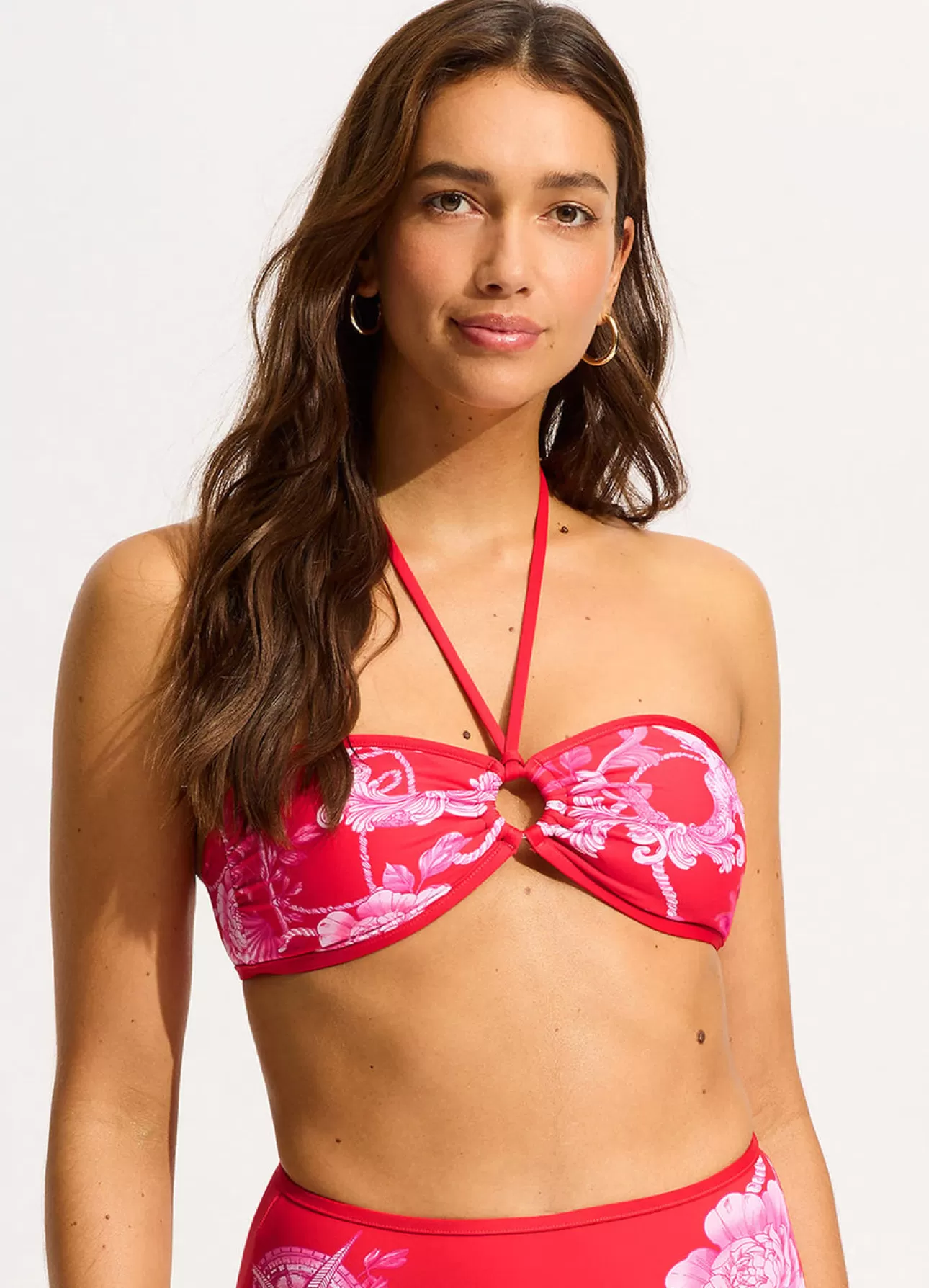 Seafolly Ahoy Ring Front Bandeau Bikini Top -