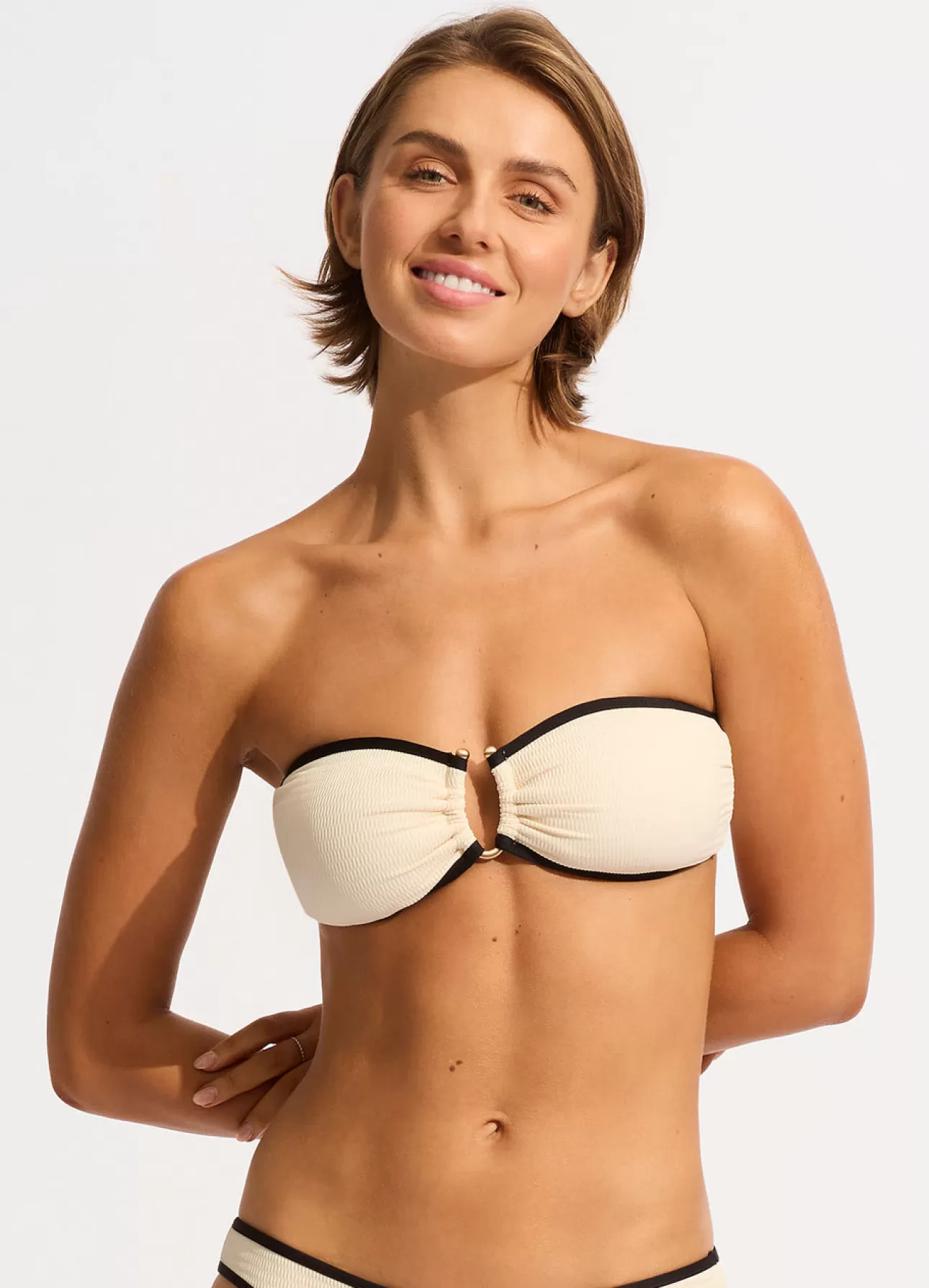 Seafolly Beach Bound Ring Front Bandeau Bikini Top -