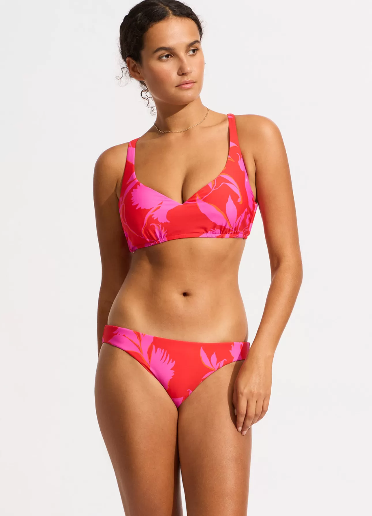 Seafolly Birds Of Paradise DD Sweetheart Halter Bikini Top -