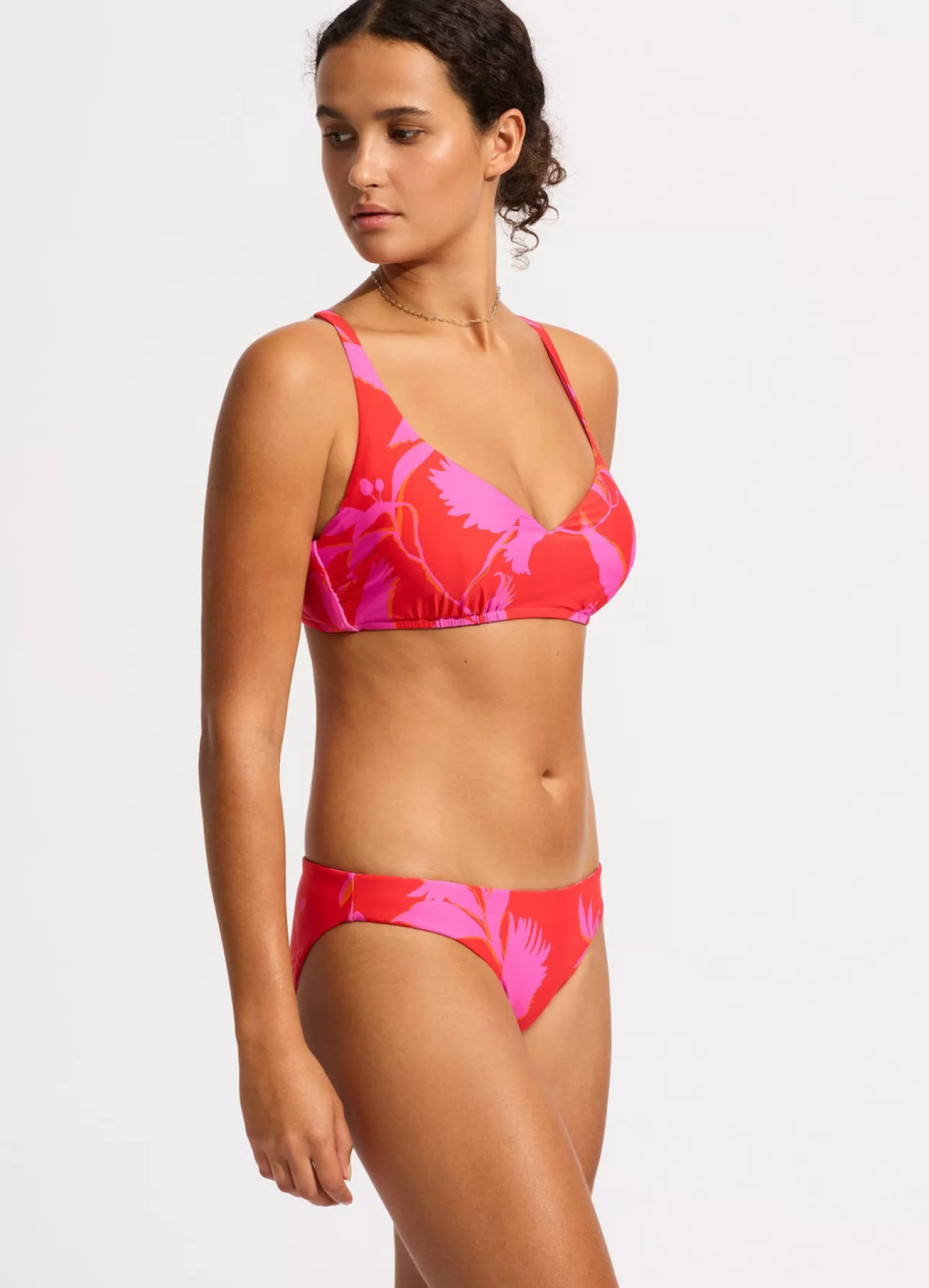 Seafolly Birds Of Paradise DD Sweetheart Halter Bikini Top -