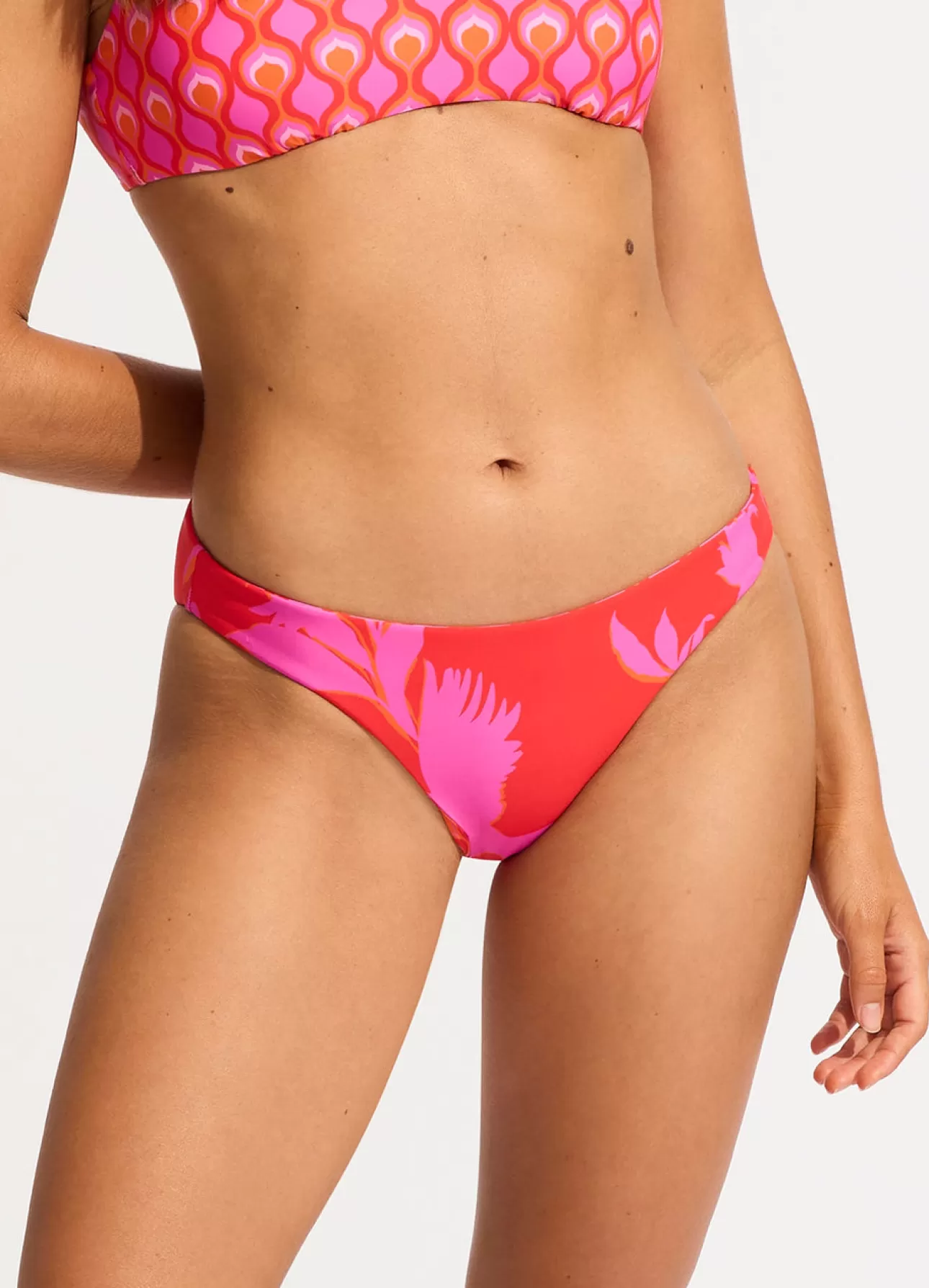 Seafolly Birds Of Paradise Reversible Hipster Bikini Bottom -