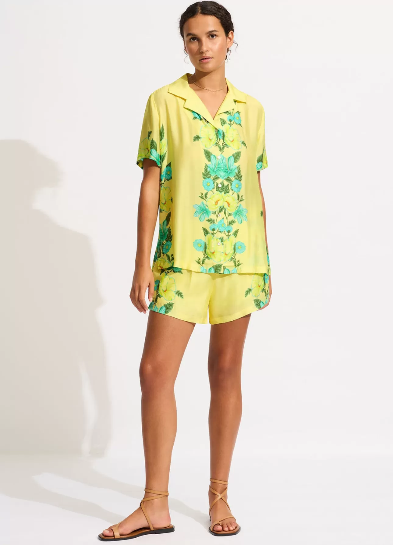 Seafolly Garden Party Short Sleeve Shirt - Lime Light