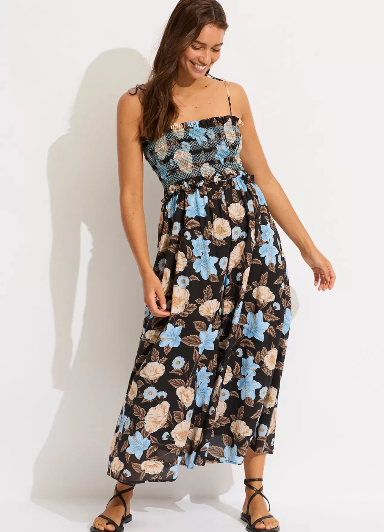 Seafolly Garden Party Smocking Midi Dress -