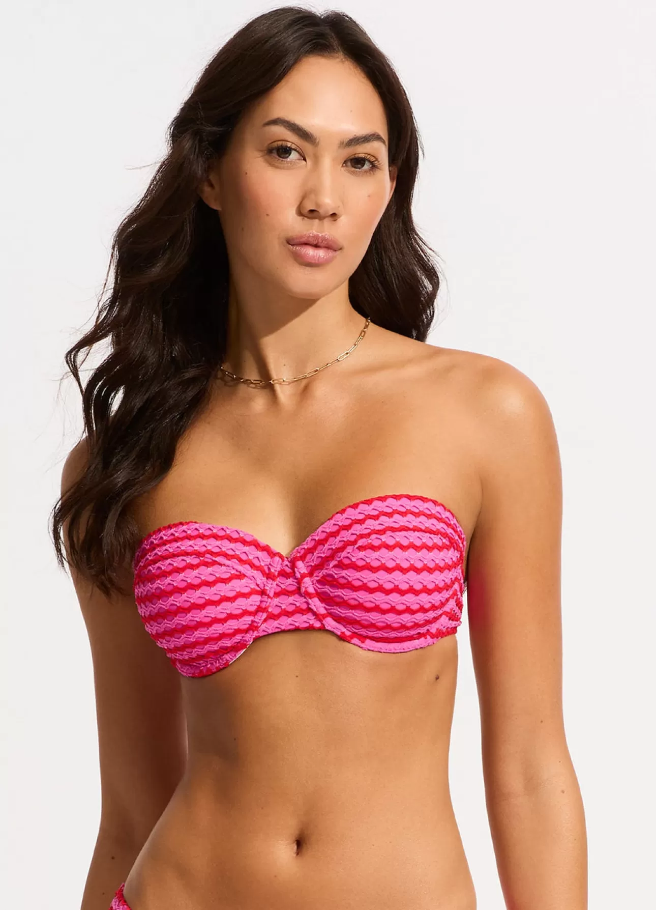 Seafolly Mesh Effect Bustier Bikini Top -