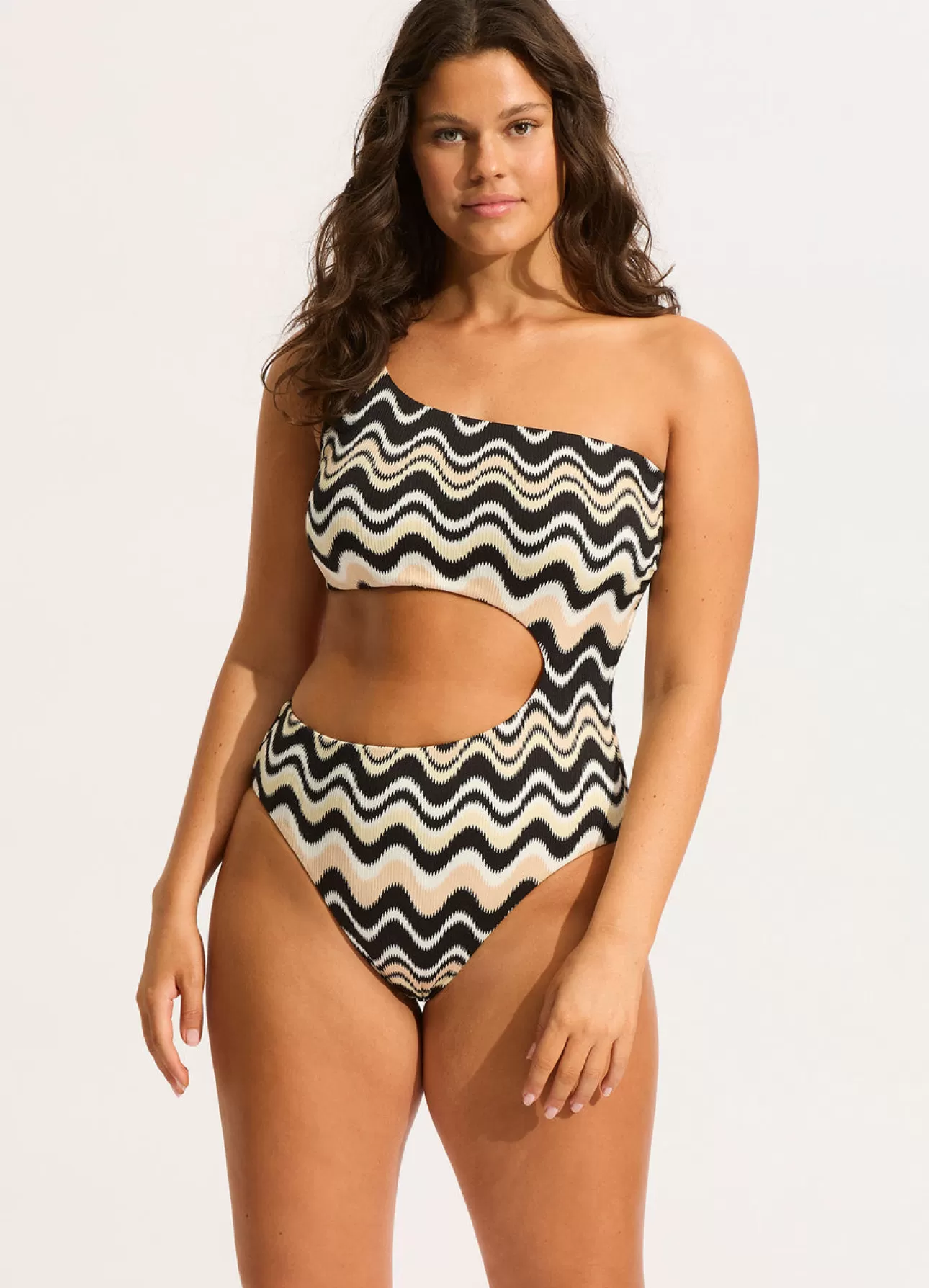 Seafolly Neue Wave One Shoulder Cut Out One Piece -