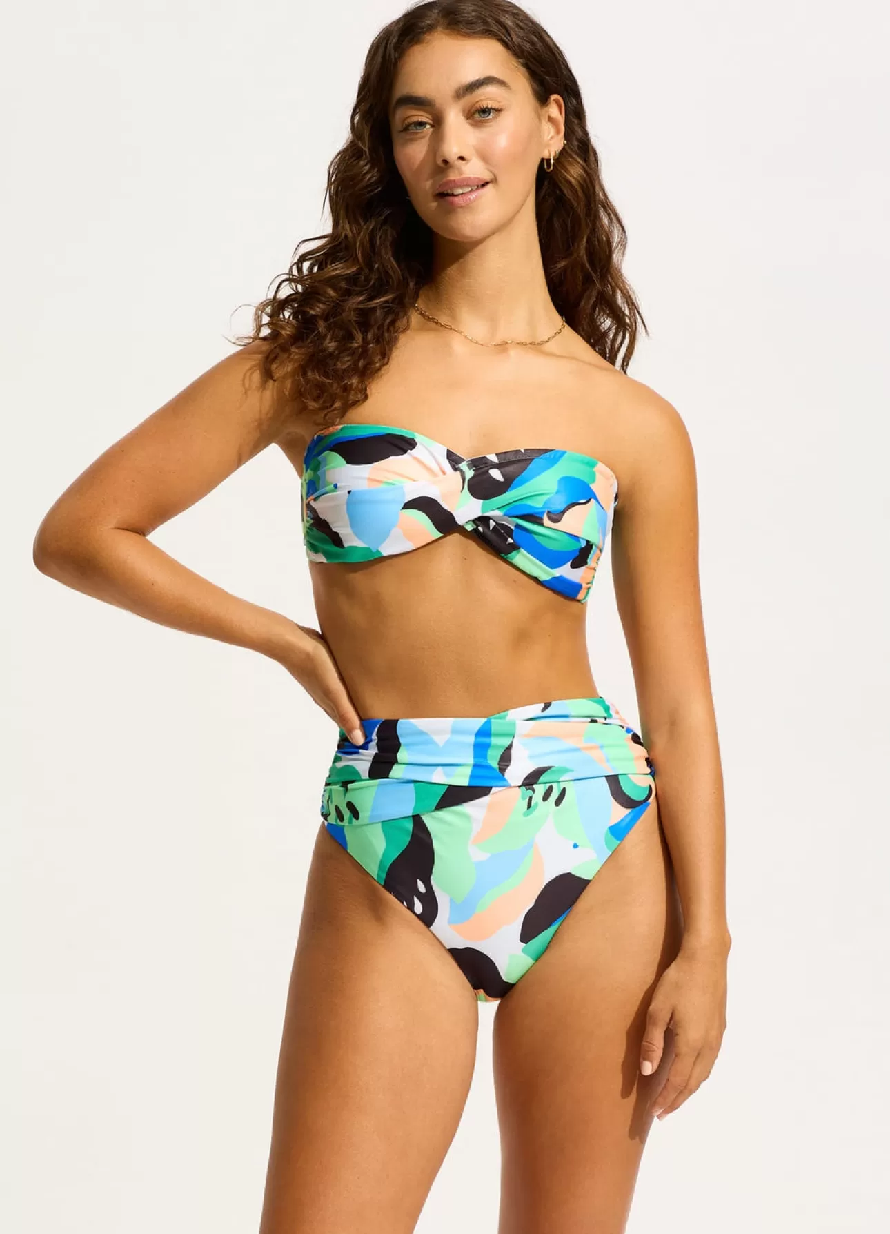 Seafolly Rio High Waist Wrap Front Bikini Bottom -