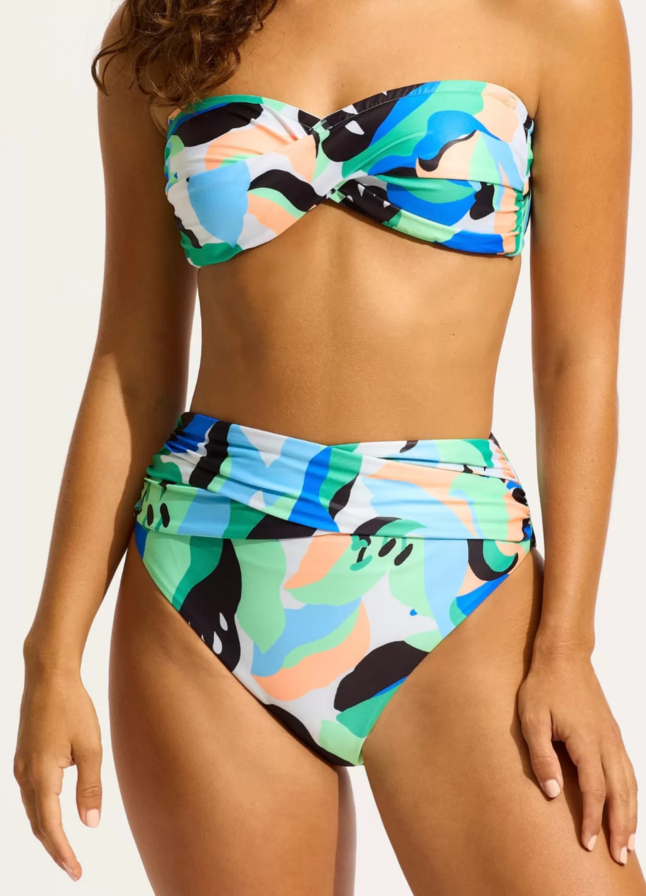 Seafolly Rio High Waist Wrap Front Bikini Bottom -