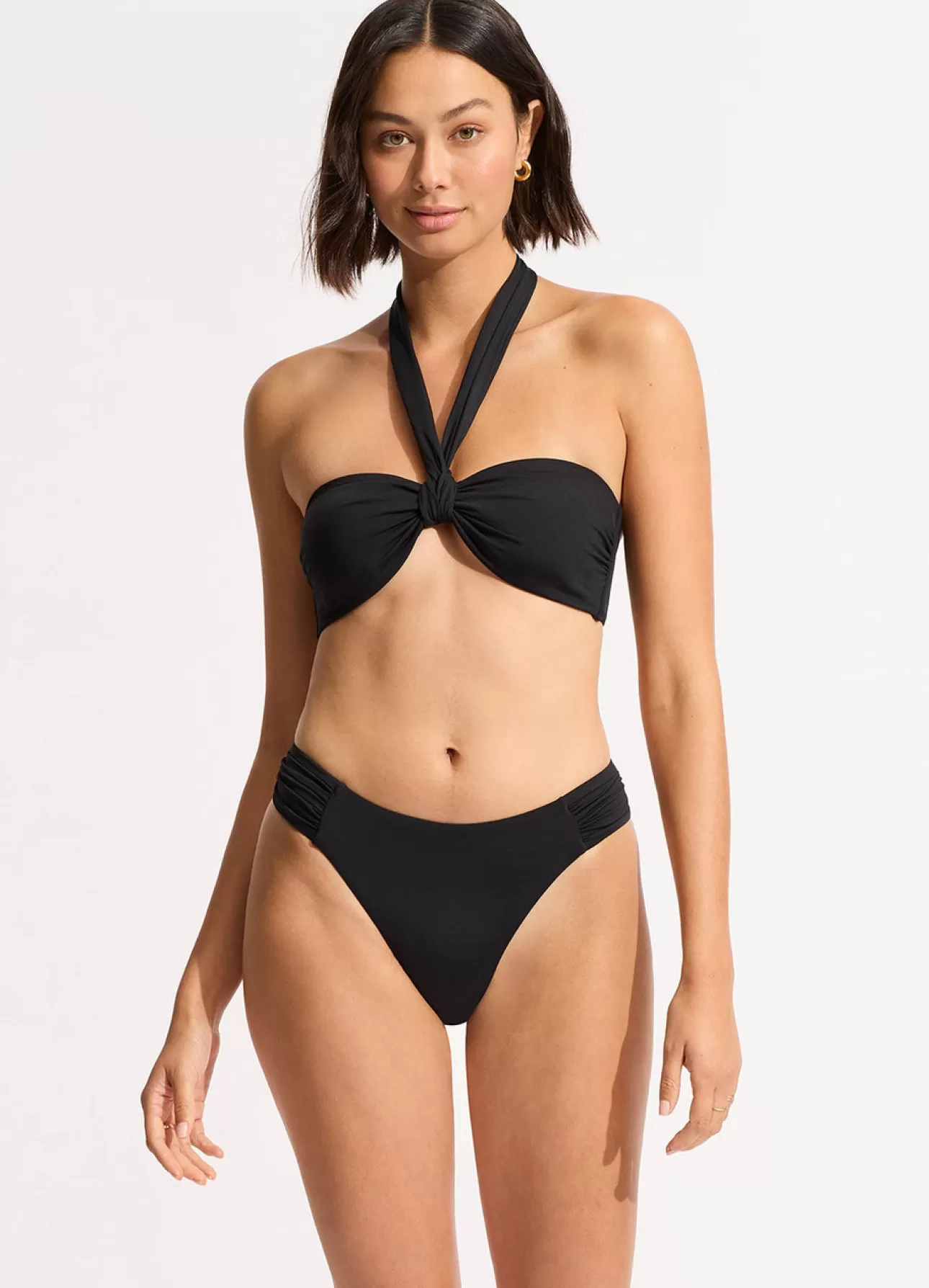 Seafolly Collective Sash Tie Front Bandeau Bikini Top -