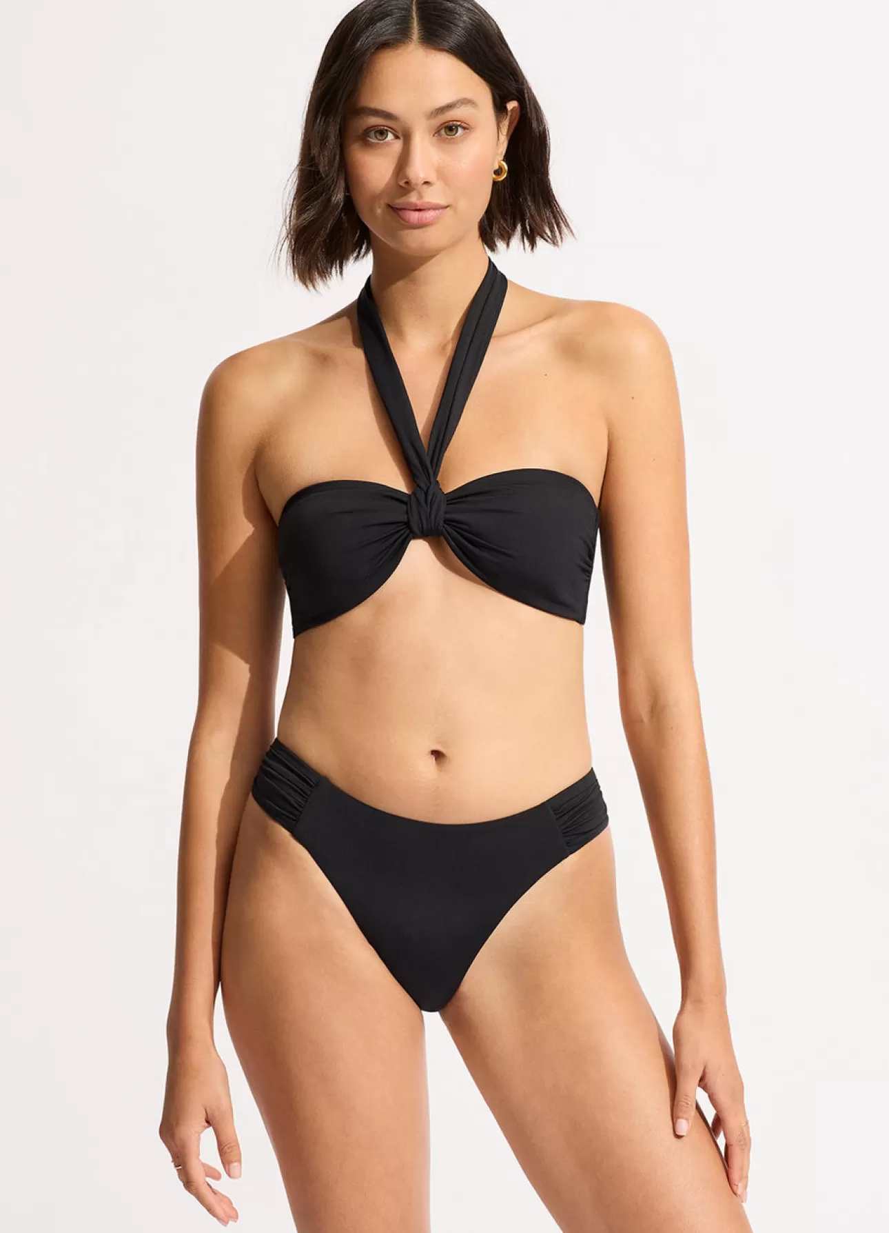 Seafolly Collective Sash Tie Front Bandeau Bikini Top -