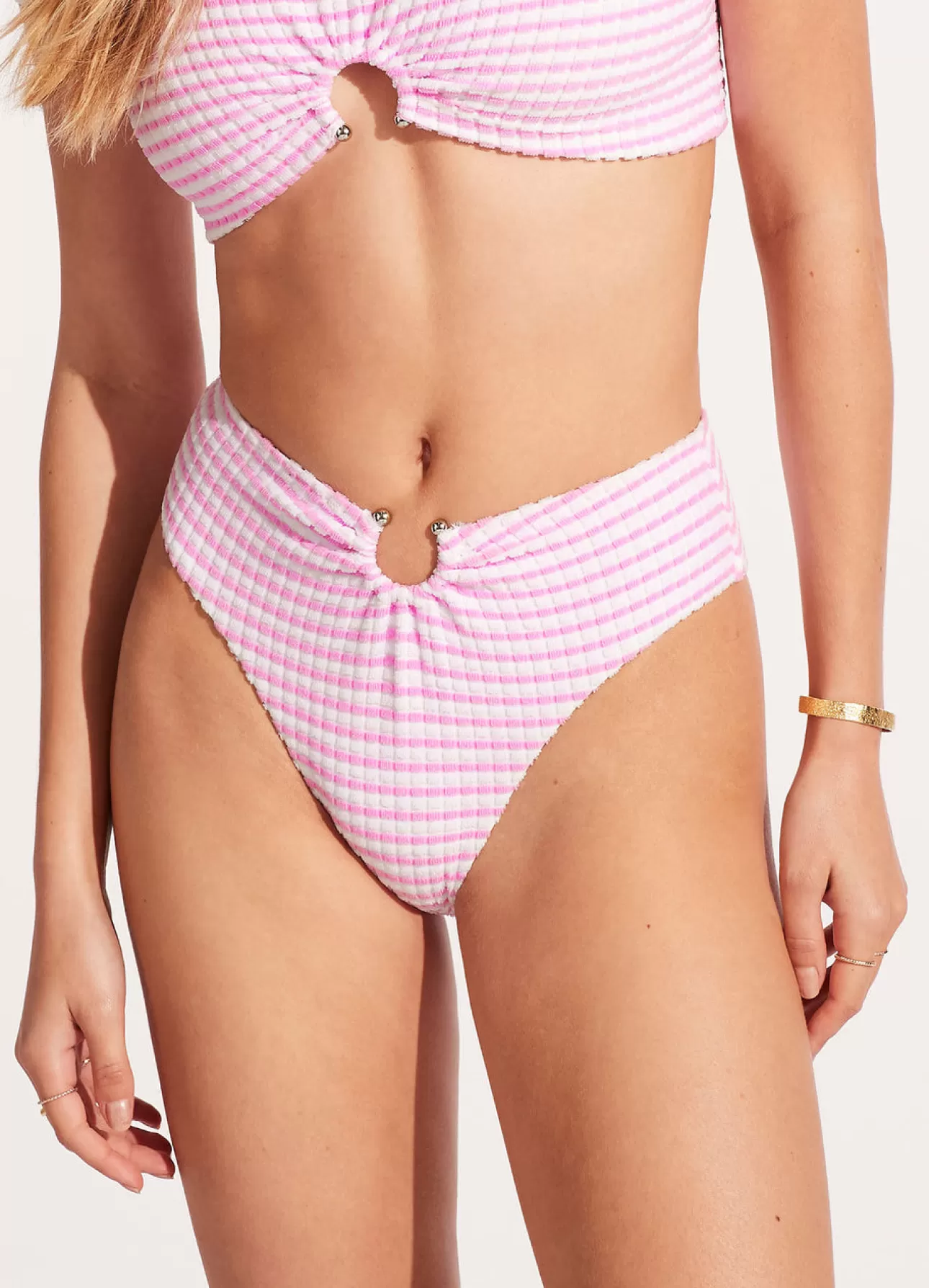 Seafolly Sorrento Stripe High Waisted Bikini Bottom -