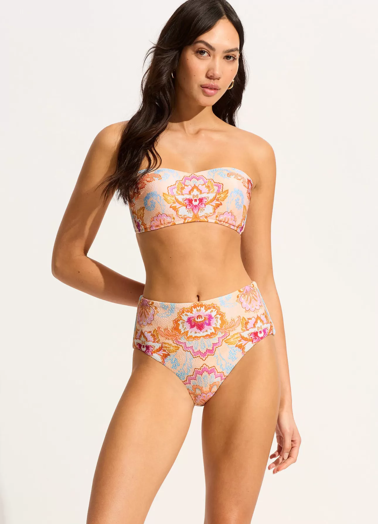 Seafolly Spring Festival High Waisted Bikini Bottom - Nectar