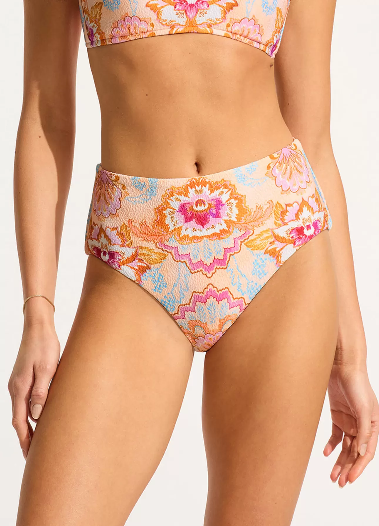 Seafolly Spring Festival High Waisted Bikini Bottom - Nectar