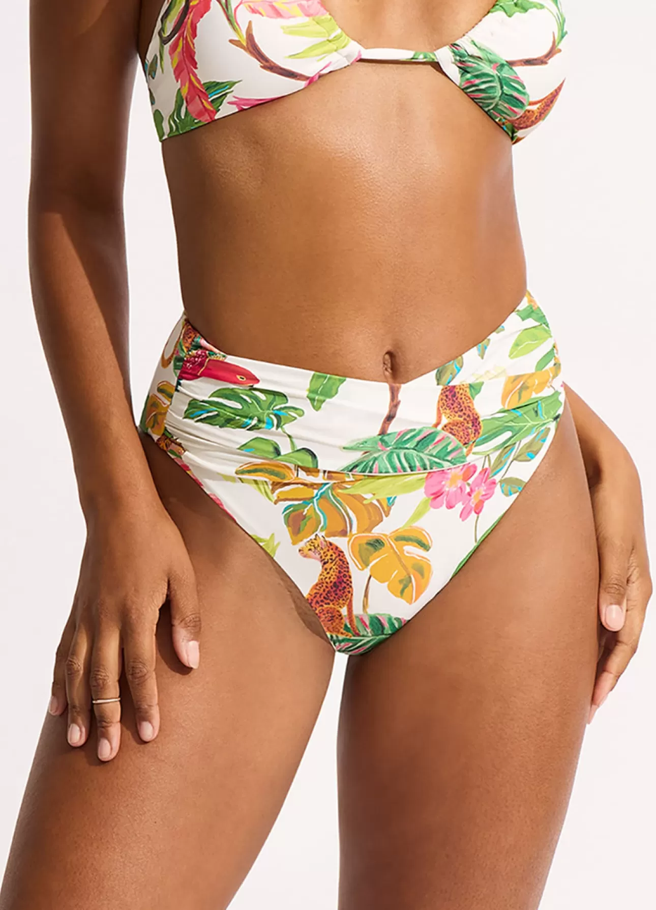 Seafolly Tropica High Waist Wrap Front Bikini Bottom -