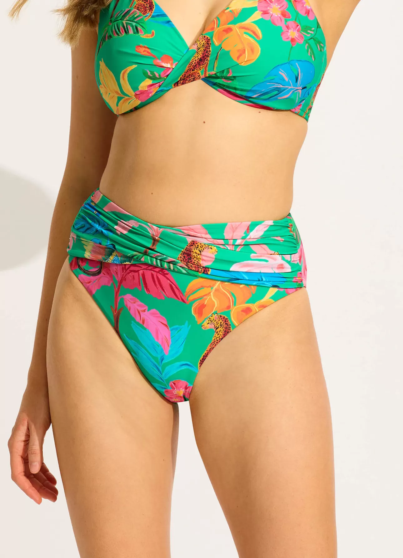 Seafolly Tropica High Waist Wrap Front Bikini Bottom -