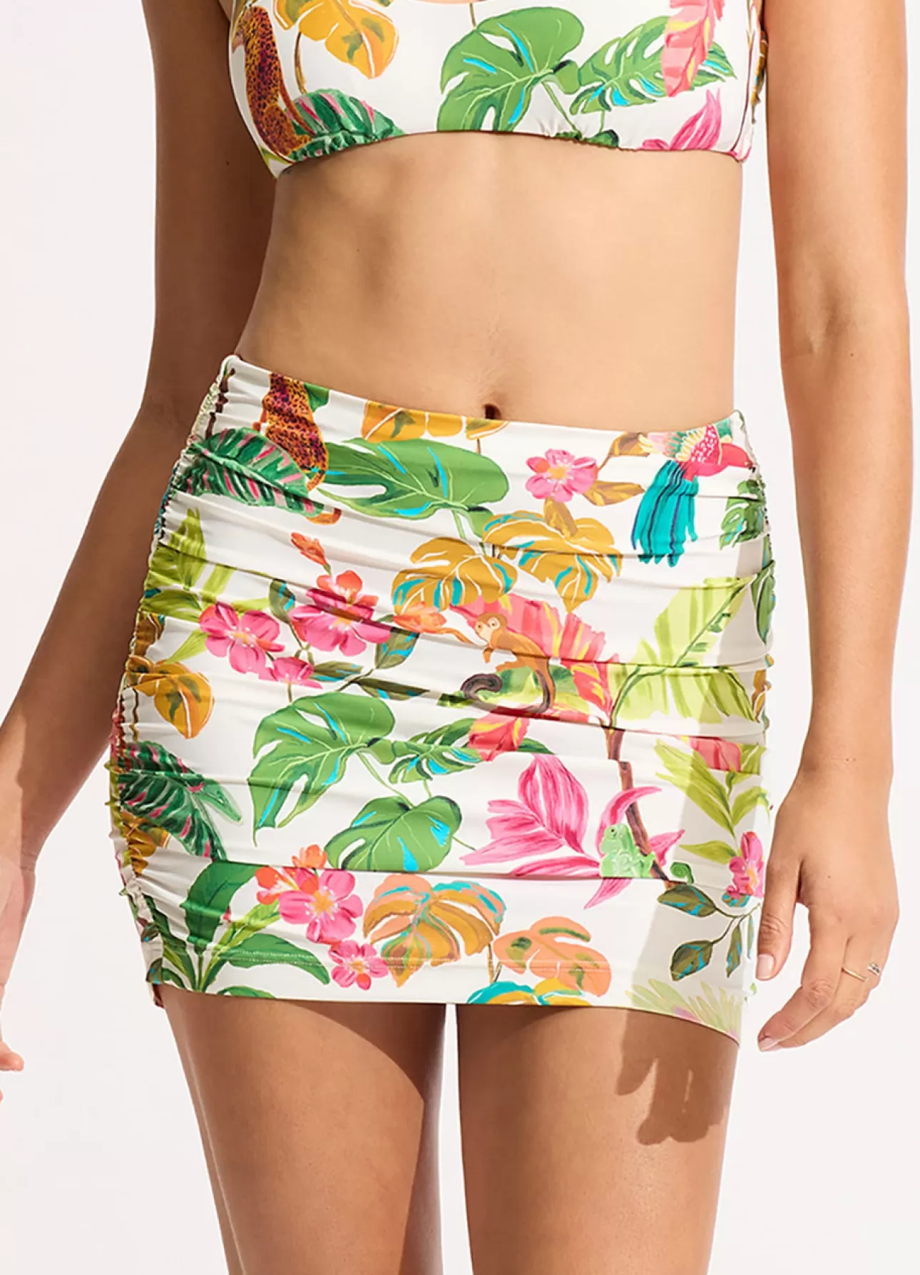 Seafolly Tropica Ruched Side Pull-on Skirt -