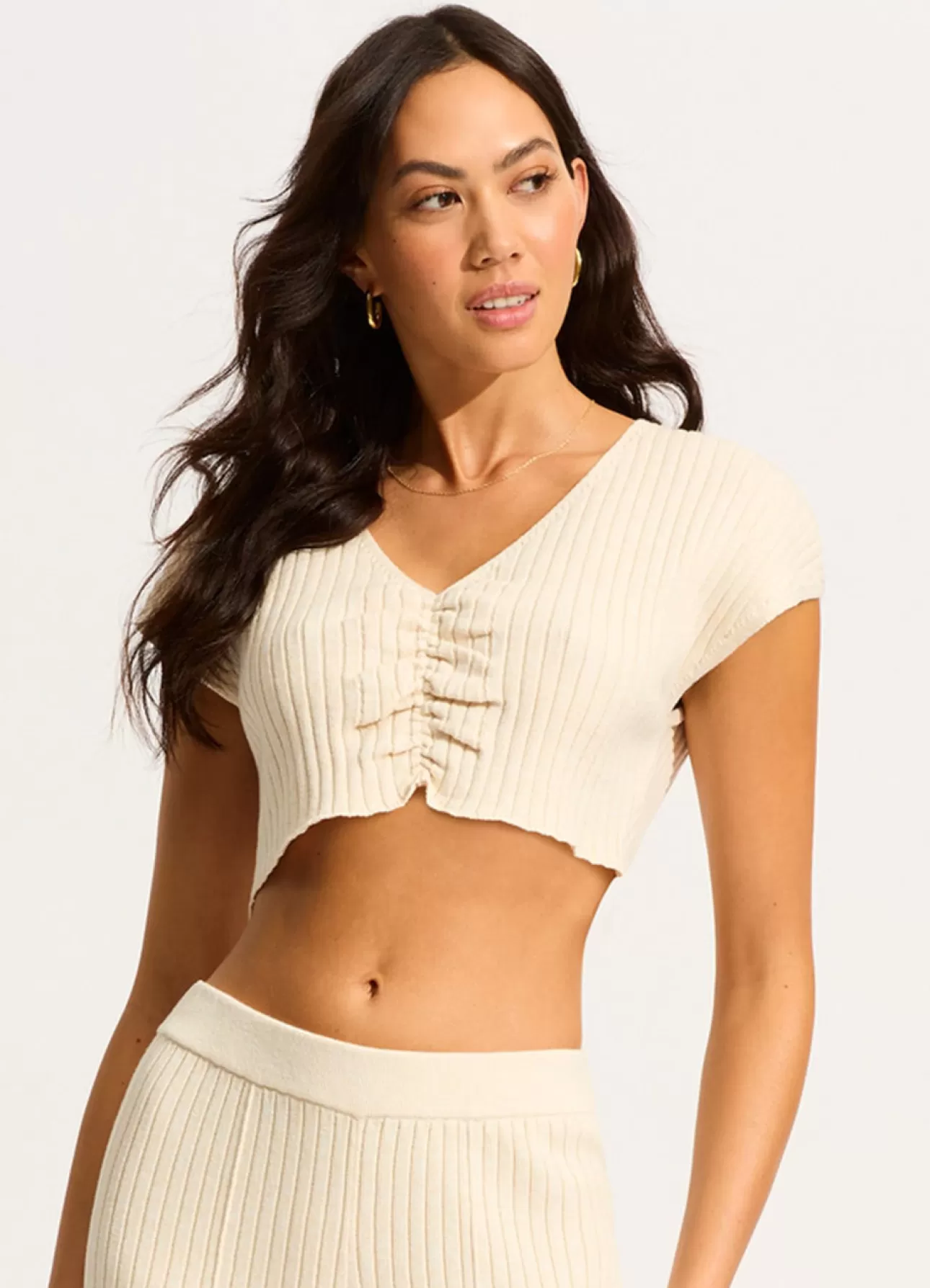 Seafolly Wavelength Knit Cap Sleeve Top -