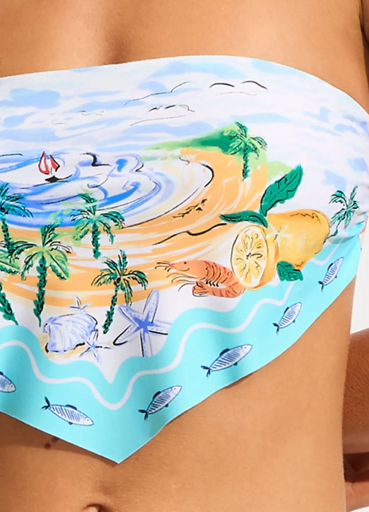 Seafolly Wish You Were Here Scarf  Bandeau Bikini Top -