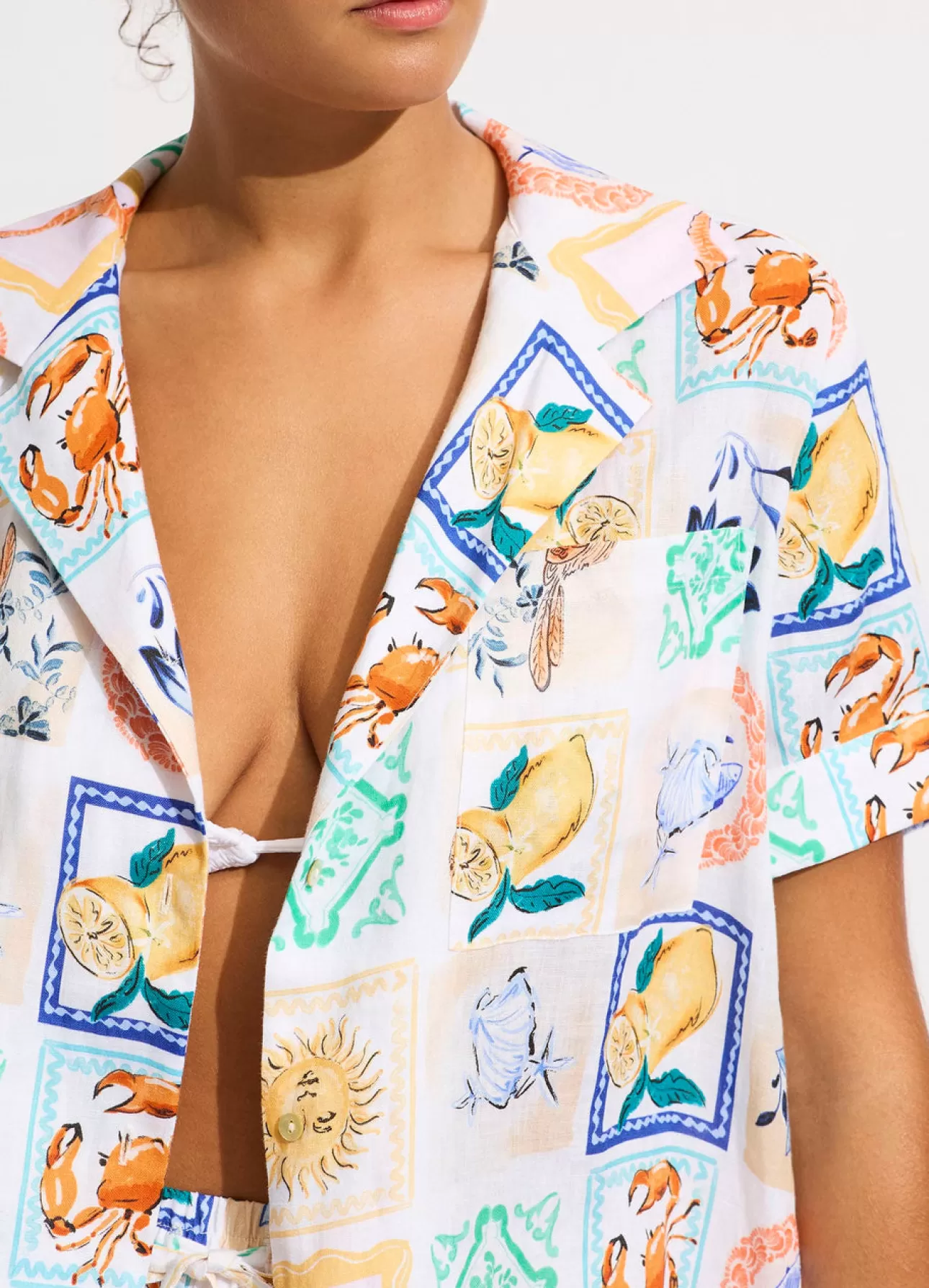 Seafolly Wish You Were Here Short Sleeve Shirt -