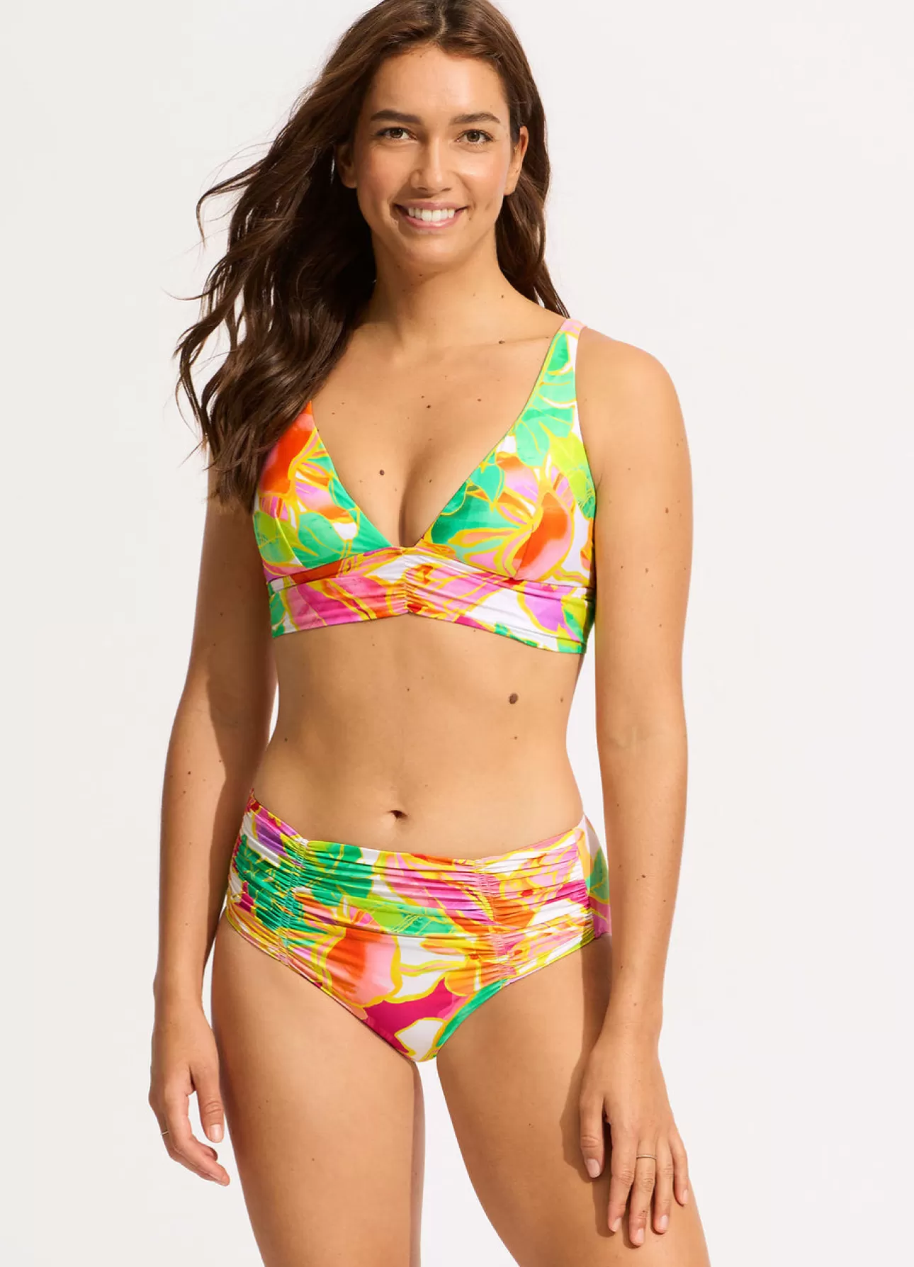 Seafolly Wonderland Gathered Front Retro Bikini Bottom -